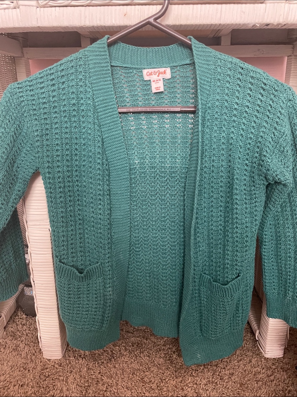 Cat & Jack Teal Open-Front Knit Cardigan